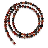 Achat Perlen mehrfarbig – Rot/Schwarz · rund · 4 mm - PerlineBeads SA