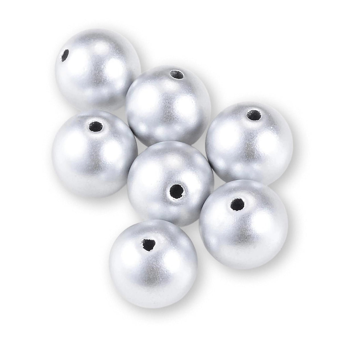 Acryl - Perle rund 12 mm – Mat Silber - PerlineBeads SA