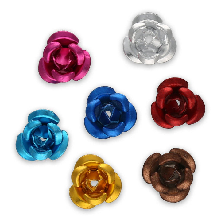 Aluminium Rosen - 6 mm - Farbenmix - PerlineBeads