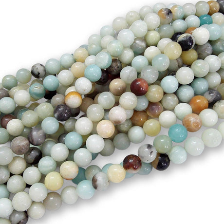 Amazonit Perlen rund - 6 mm - Mehrfarbig - PerlineBeads SA