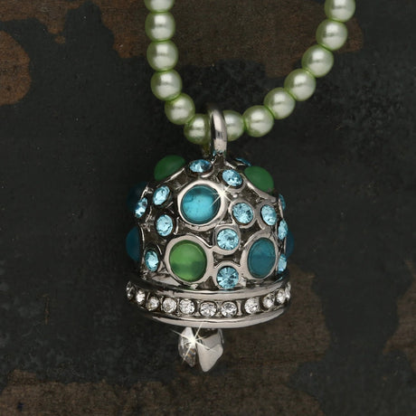 Anhänger “Glocke" - Farbe Silber/Blau/Grün - PerlineBeads SA