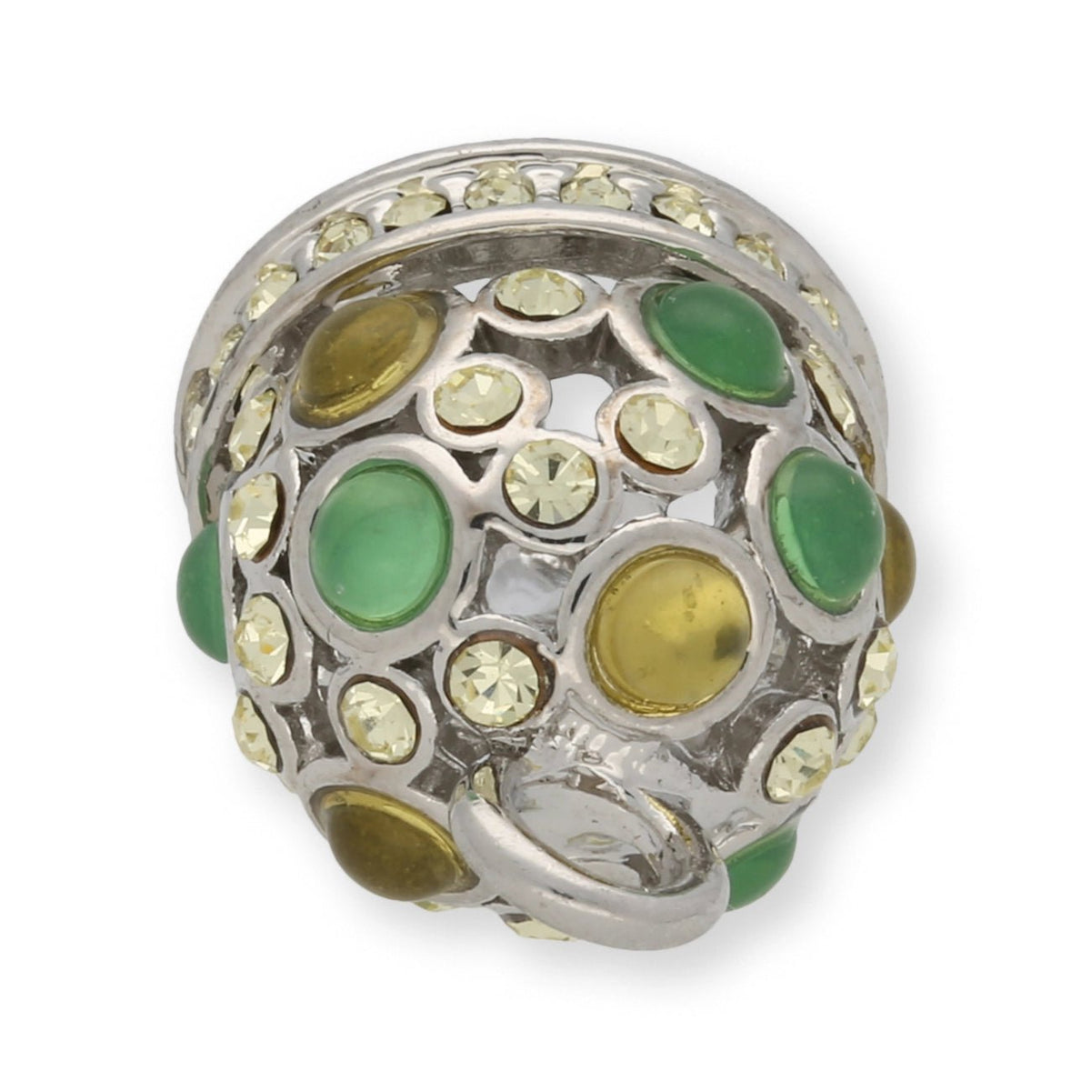 Anhänger “Glocke" - Farbe Silber/Gelb/Grün - PerlineBeads SA