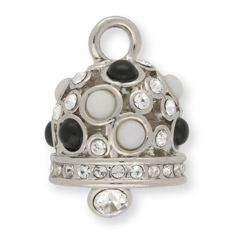 Anhänger “Glocke" - Farbe Silber/Schwarz/Weiss - PerlineBeads SA
