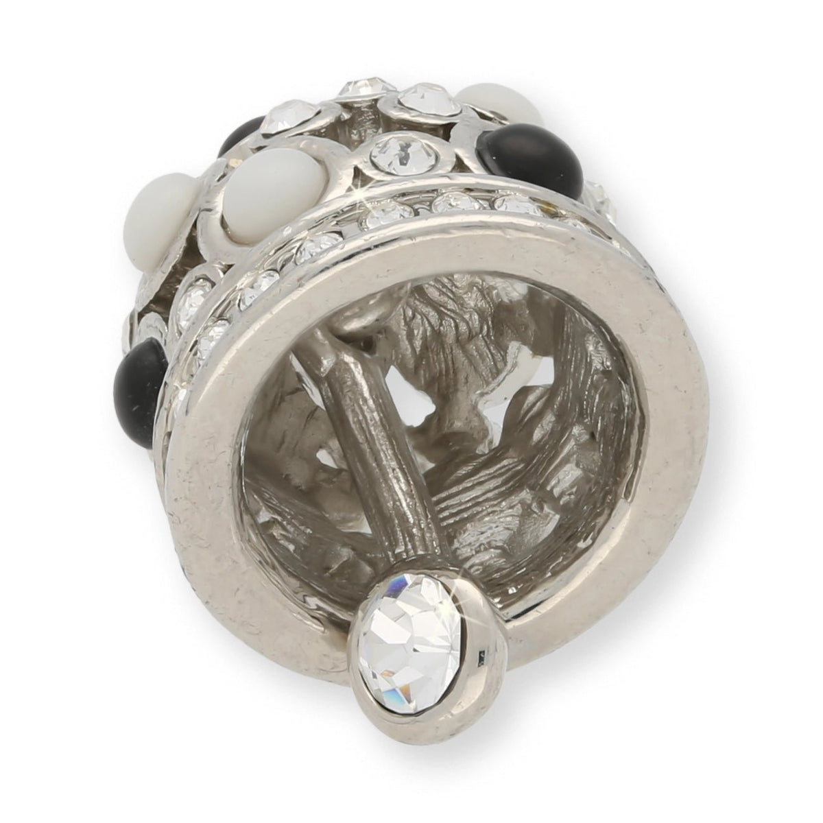 Anhänger “Glocke" - Farbe Silber/Schwarz/Weiss - PerlineBeads SA