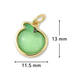 Apfel-Anhänger • Vergoldet • Hellgrün • 13 x 11.5 mm - PerlineBeads SA