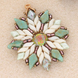 Baroque 2-Loch Cabochon - Backlit Citrine/Pink - PerlineBeads