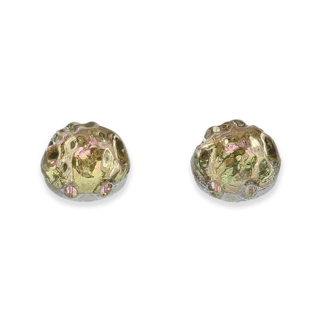 Baroque 2-Loch Cabochon - Backlit Citrine/Pink - PerlineBeads