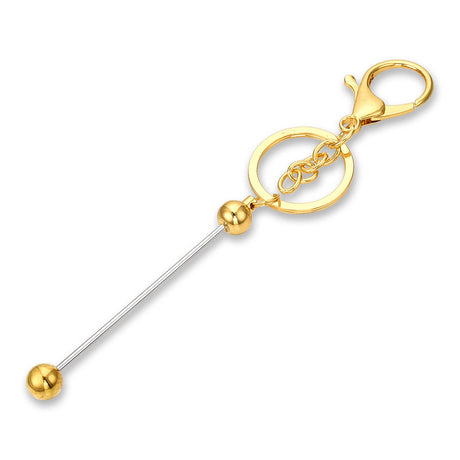 Bastel-Schlüsselanhänger Stab • befüllbar • Farbe Gold • 15.5cm - PerlineBeads SA