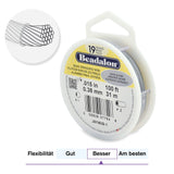 Beadalon Schmuckdraht 19 Fäden (0.38 mm) - Satin Silver (31 m) - PerlineBeads SA