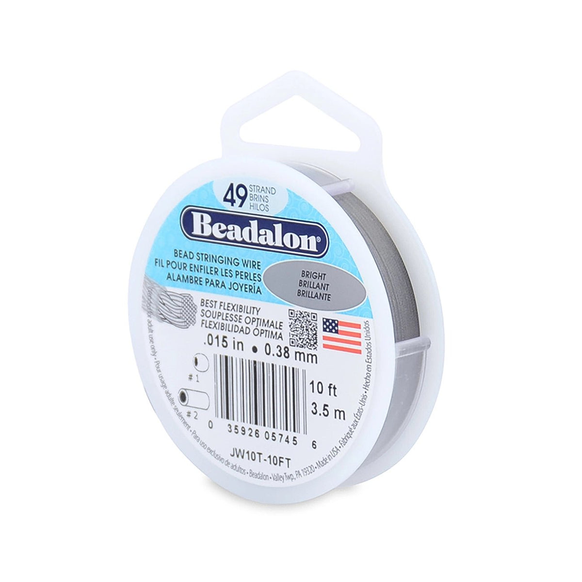 Beadalon Schmuckdraht 49 Fäden (0.46 mm) - Bright - Spule 3.1 m - PerlineBeads SA