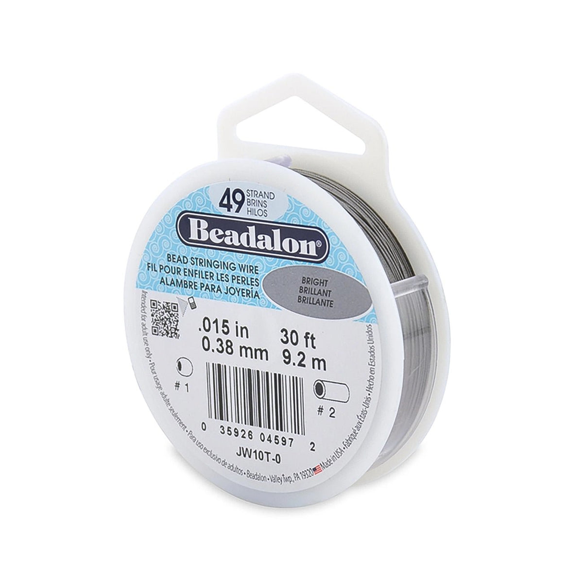 Beadalon Schmuckdraht 49 Fäden (0.46 mm) - Bright - Spule 9.2 m - PerlineBeads SA