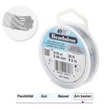Beadalon Schmuckdraht 49 Fäden (0.46 mm) - Satin Silver - PerlineBeads SA