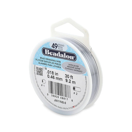 Beadalon Schmuckdraht 49 Fäden (0.46 mm) - Satin Silver - PerlineBeads SA