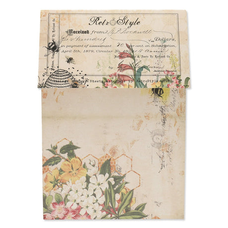 Bedrucktes Scrapbooking Papier | „Bee Garden“ | 8 - teiliges Set - PerlineBeads SA