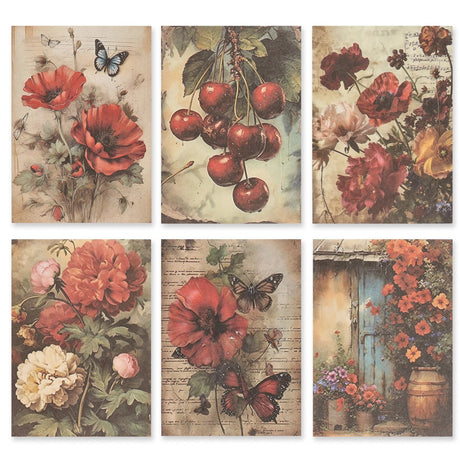 Bedrucktes Scrapbooking Papier | „Brilliant Flower“ | 30 - teiliges Set - PerlineBeads SA