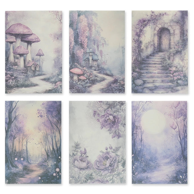 Bedrucktes Scrapbooking Papier | „Enchanted Dreams“ | 30 - teiliges Set - PerlineBeads SA