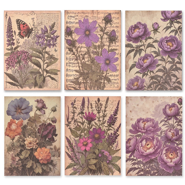 Bedrucktes Scrapbooking Papier | „Lavender Purple“ | 30 - teiliges Set - PerlineBeads SA