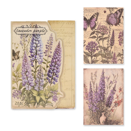 Bedrucktes Scrapbooking Papier | „Lavender Purple“ | 30 - teiliges Set - PerlineBeads SA