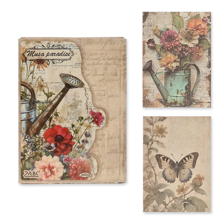 Bedrucktes Scrapbooking Papier | „Musa Paradise“ | 30 - teiliges Set - PerlineBeads SA