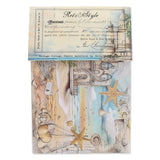 Bedrucktes Scrapbooking Papier | „Seaside Memories“ | 8 - teiliges Set - PerlineBeads SA