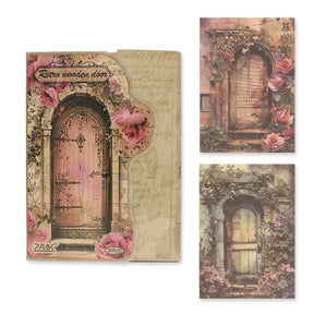 Bedrucktes Scrapbooking Papier | „Secret Garden Doors“ | 30 - teiliges Set - PerlineBeads SA