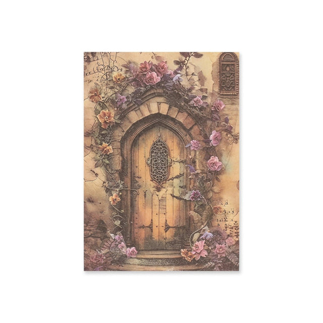 Bedrucktes Scrapbooking Papier | „Secret Garden Doors“ | 30 - teiliges Set - PerlineBeads SA