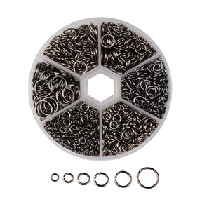 Biegeringe - Assortiert in Box – Gunmetal - PerlineBeads SA