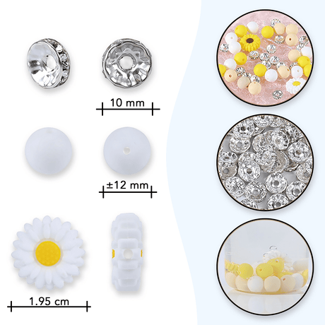 Blütenzauber Perlenset – Gänseblümchen & Sonnenblume, 79-teilig - PerlineBeads SA