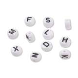 Buchstabenperlen / Acrylperlen – Alphabet A - Z - weiss - schwarz - PerlineBeads SA