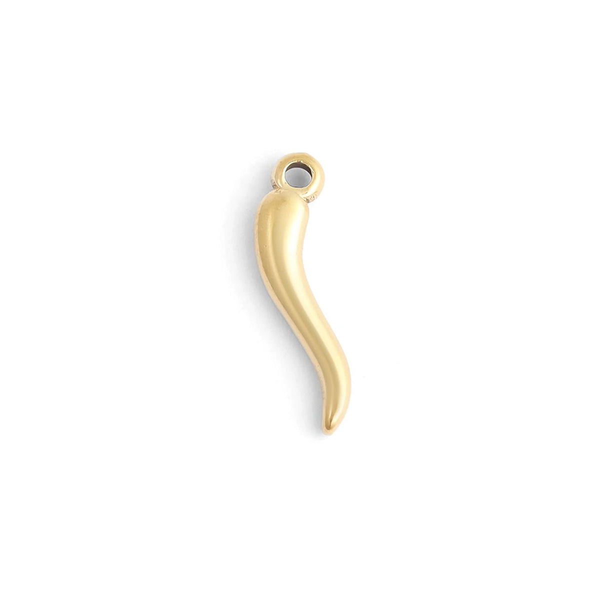 Charm - Anhänger "Cornicello" - Edelstahl PVD - vergoldet - PerlineBeads SA