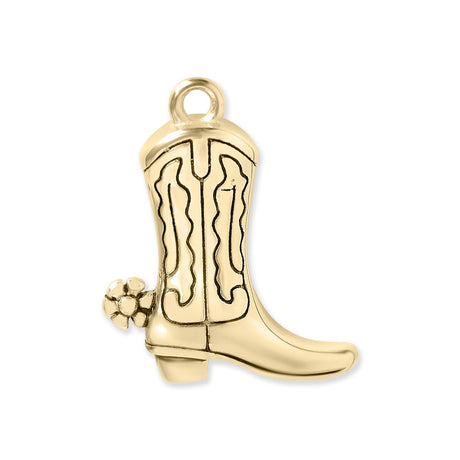 Charm - Anhänger Cowboy Stiefel - Edelstahl PVD - Gold - PerlineBeads SA
