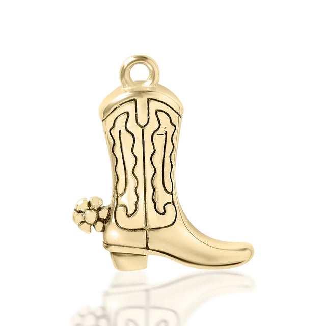 Charm - Anhänger Cowboy Stiefel - Edelstahl PVD - Gold - PerlineBeads SA