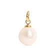 Charm - Anhänger Glasperle 8 mm - weiss/gold - PerlineBeads SA
