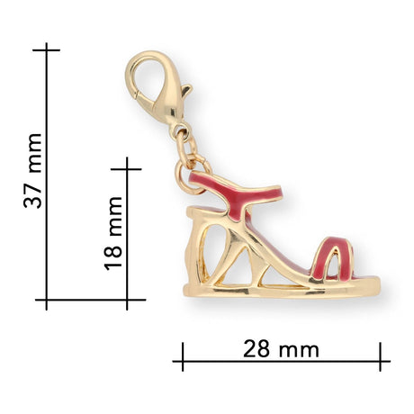 Charm / Anhänger “Keilsandal” - Farbe Gold/Rot - PerlineBeads SA