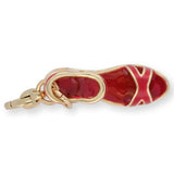 Charm / Anhänger “Keilsandal” - Farbe Gold/Rot - PerlineBeads SA