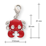 Charm / Anhänger “Krebs” - Farbe Rot/Silber - PerlineBeads SA