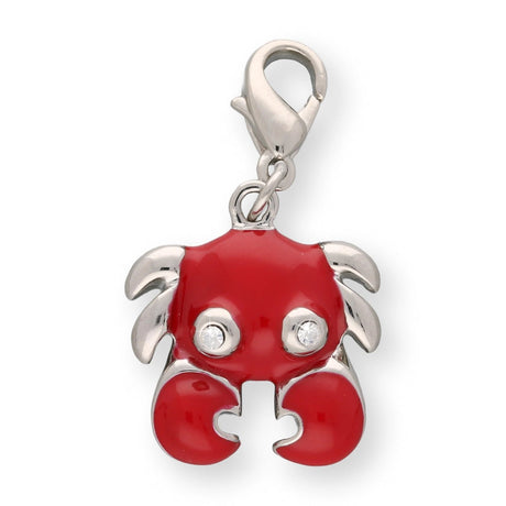 Charm / Anhänger “Krebs” - Farbe Rot/Silber - PerlineBeads SA