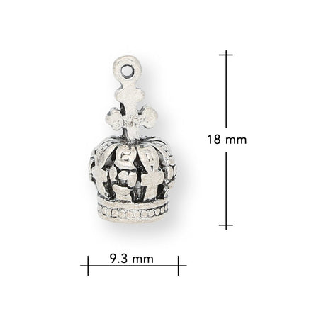 Charm / Anhänger “Krone” - Farbe Silber antik - PerlineBeads SA