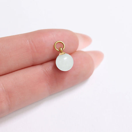 Charm - Anhänger mit Perle aus Amazonit - 8 mm - PerlineBeads SA