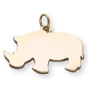 Charm / Anhänger “Nashorn” - Edelstahl Farbe Gold - PerlineBeads SA