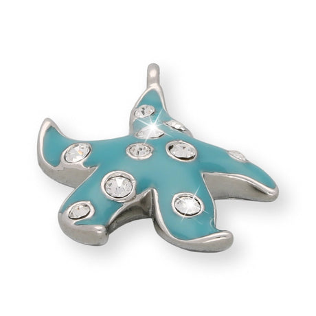 Charm / Anhänger “Seesterrn” - Farbe Türkis/Silber - PerlineBeads SA