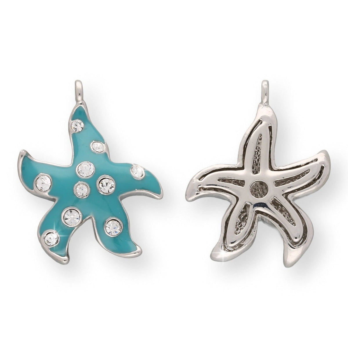 Charm / Anhänger “Seesterrn” - Farbe Türkis/Silber - PerlineBeads SA
