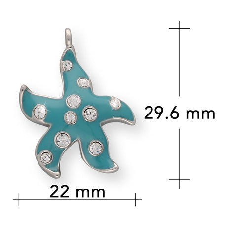 Charm / Anhänger “Seesterrn” - Farbe Türkis/Silber - PerlineBeads SA