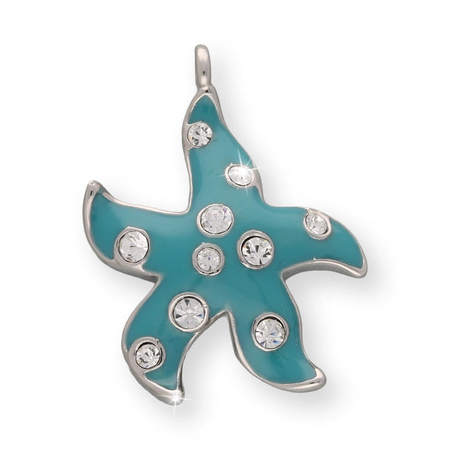Charm / Anhänger “Seesterrn” - Farbe Türkis/Silber - PerlineBeads SA