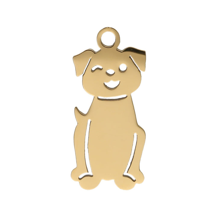 Charm/Anhänger "Hund" – Farbe Gold - PerlineBeads