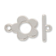 Claspgarten Knebelverschluss "Blume" | 15x20mm | 1 - strängig | rhodiniert (Silber) - PerlineBeads SA