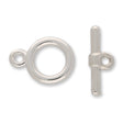 Claspgarten Knebelverschluss rund | 12 mm | 1 - strängig | rhodiniert (Silber) - PerlineBeads SA