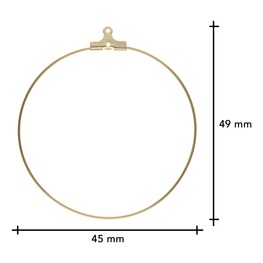 Creolen aus Edelstahl - 49 x 45 mm – Farbe Gold - PerlineBeads