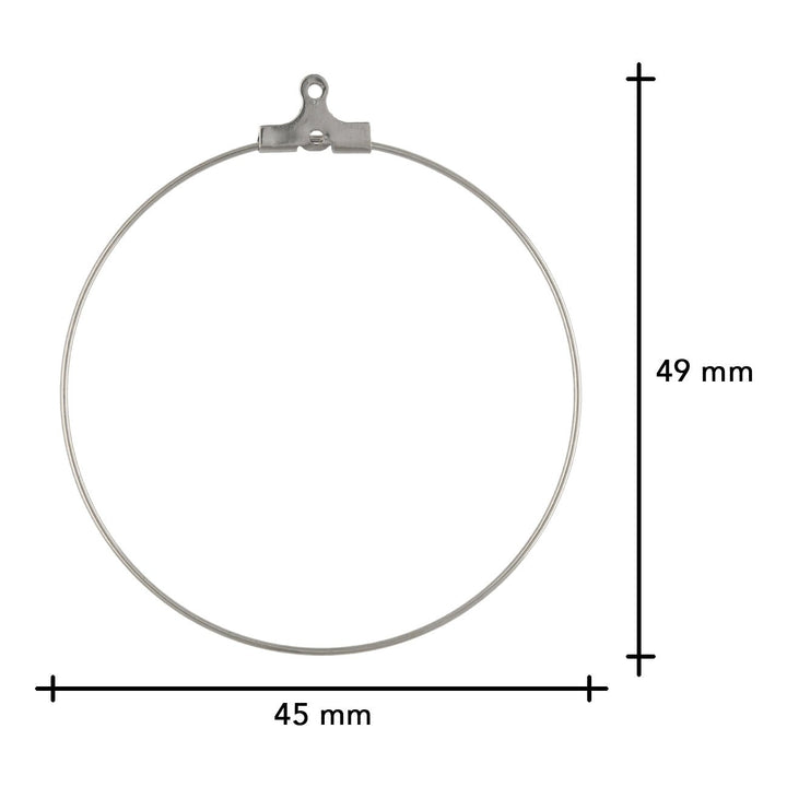 Creolen aus Edelstahl - 49 x 45 mm – Silberfarbig - PerlineBeads