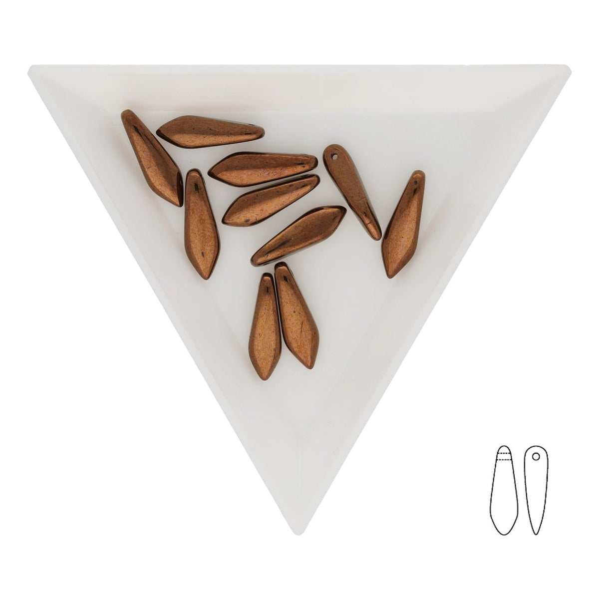 Dagger Bead 1 - Loch - Dark Bronze - PerlineBeads SA